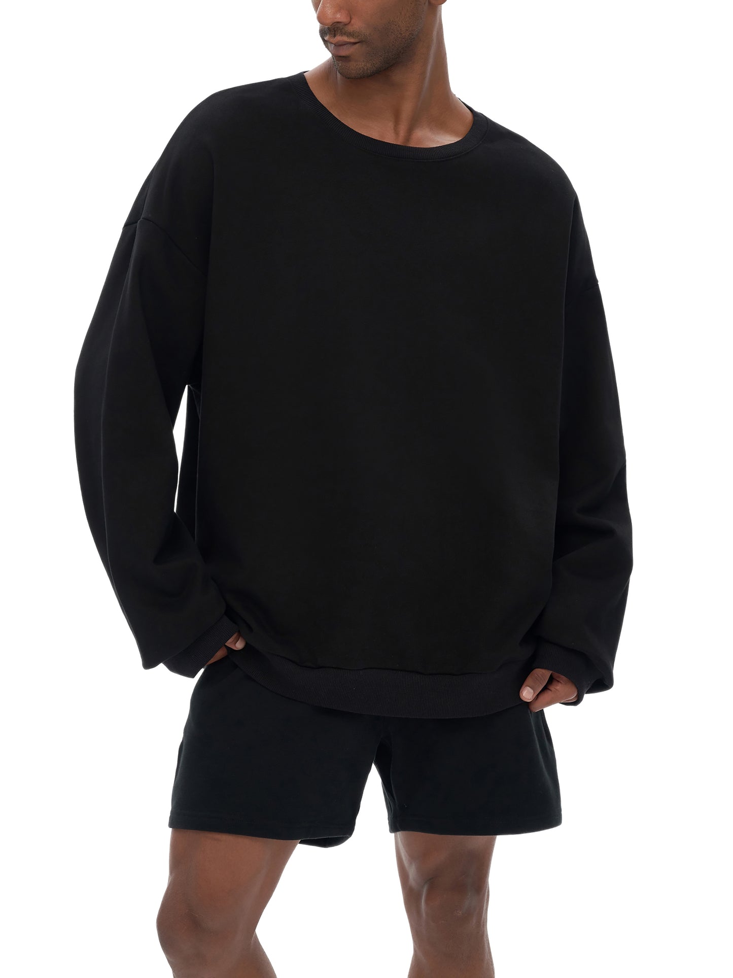 Streetwear Unisex Heavyweight Drop Shoulder Oversized Fleece Sweatshirt