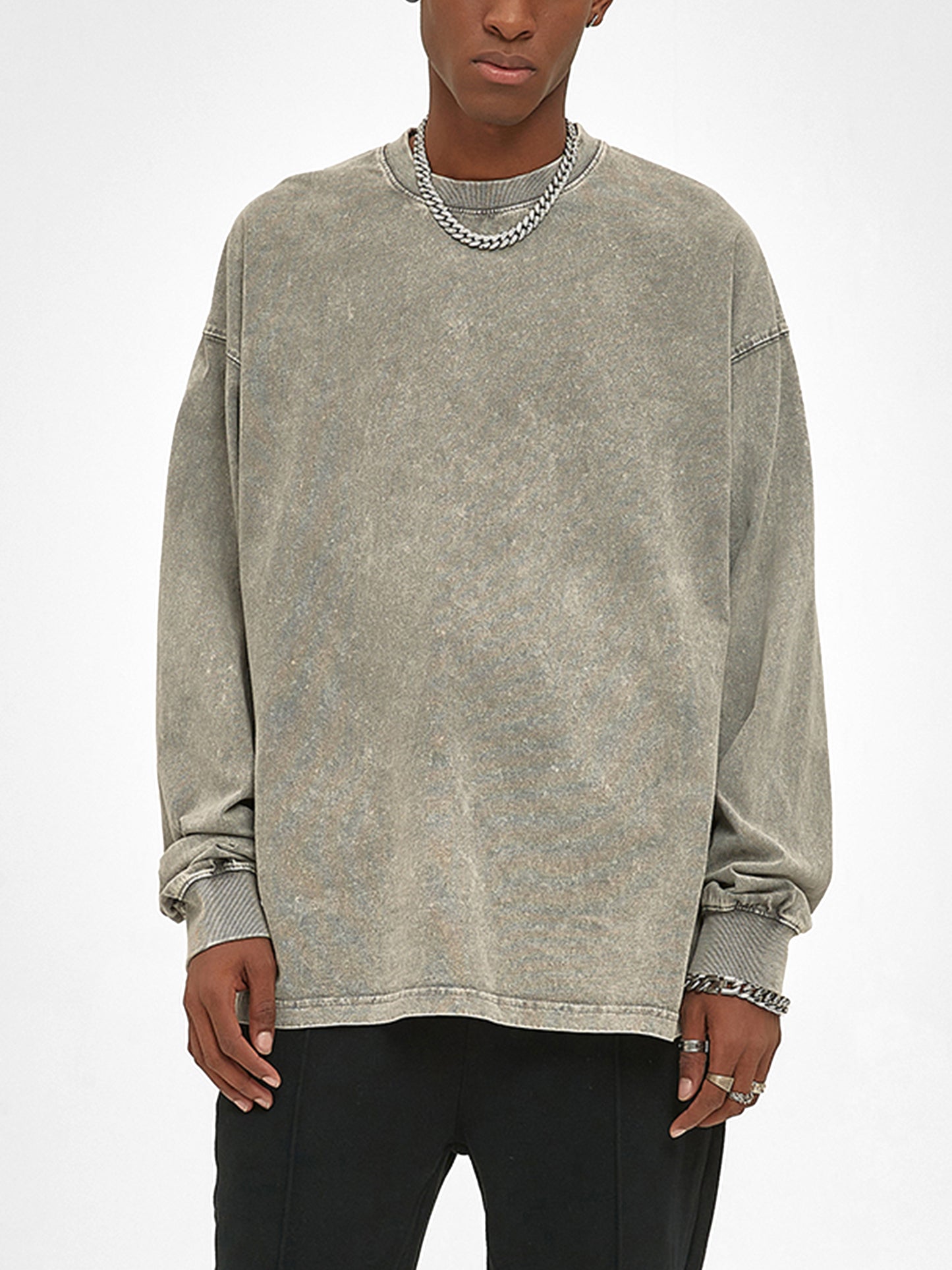 Acid Wash Oversize Long Sleeve T-Shirt