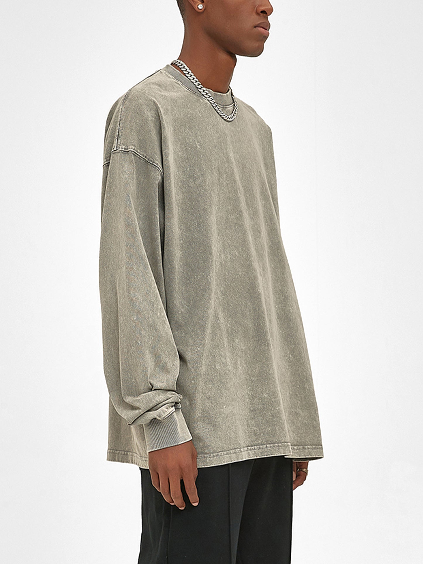 Acid Wash Oversize Long Sleeve T-Shirt