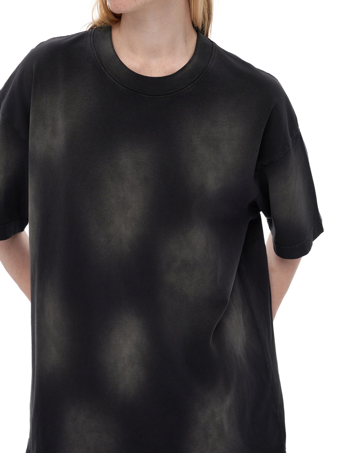 Monkey Washed Dotted Drop Shoulder T-Shirt