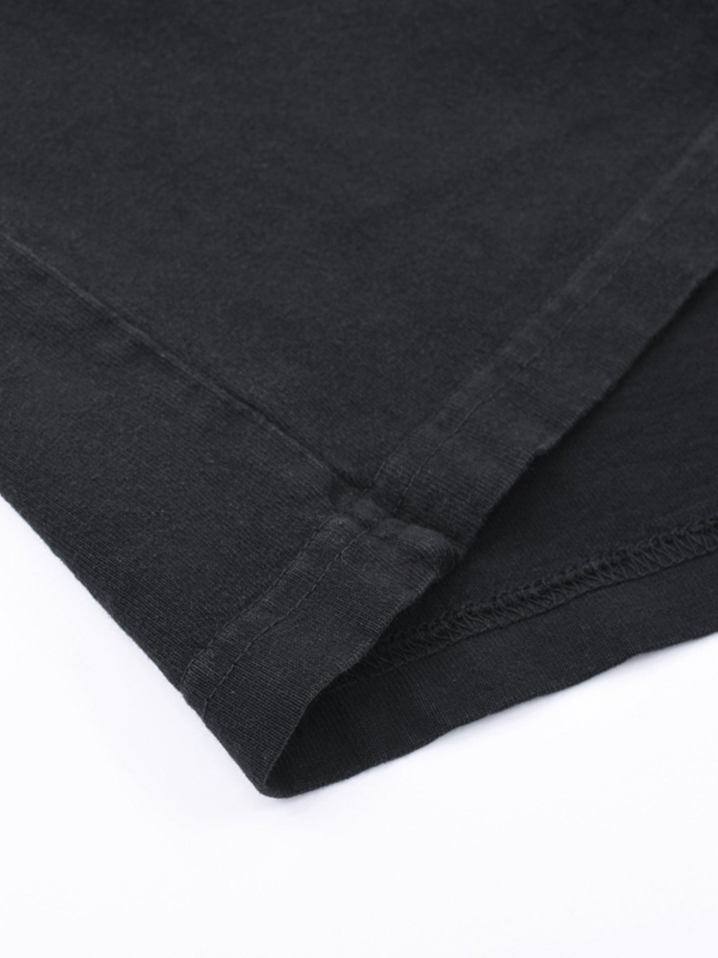 Square Patch Monkey Washed Drop Shoulder T-Shirt