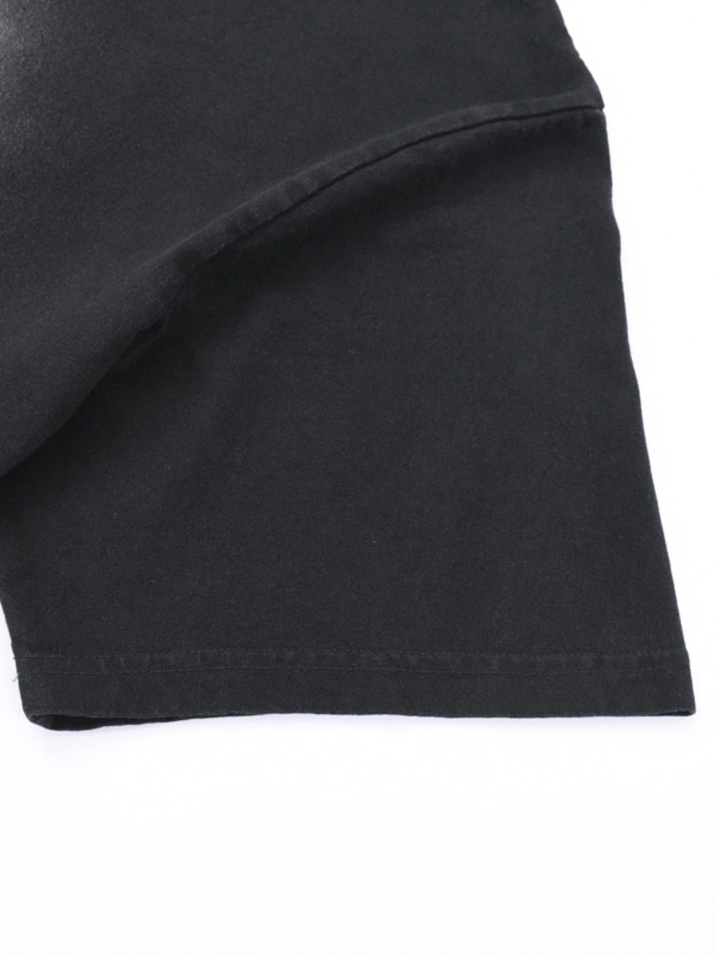 Square Patch Monkey Washed Drop Shoulder T-Shirt