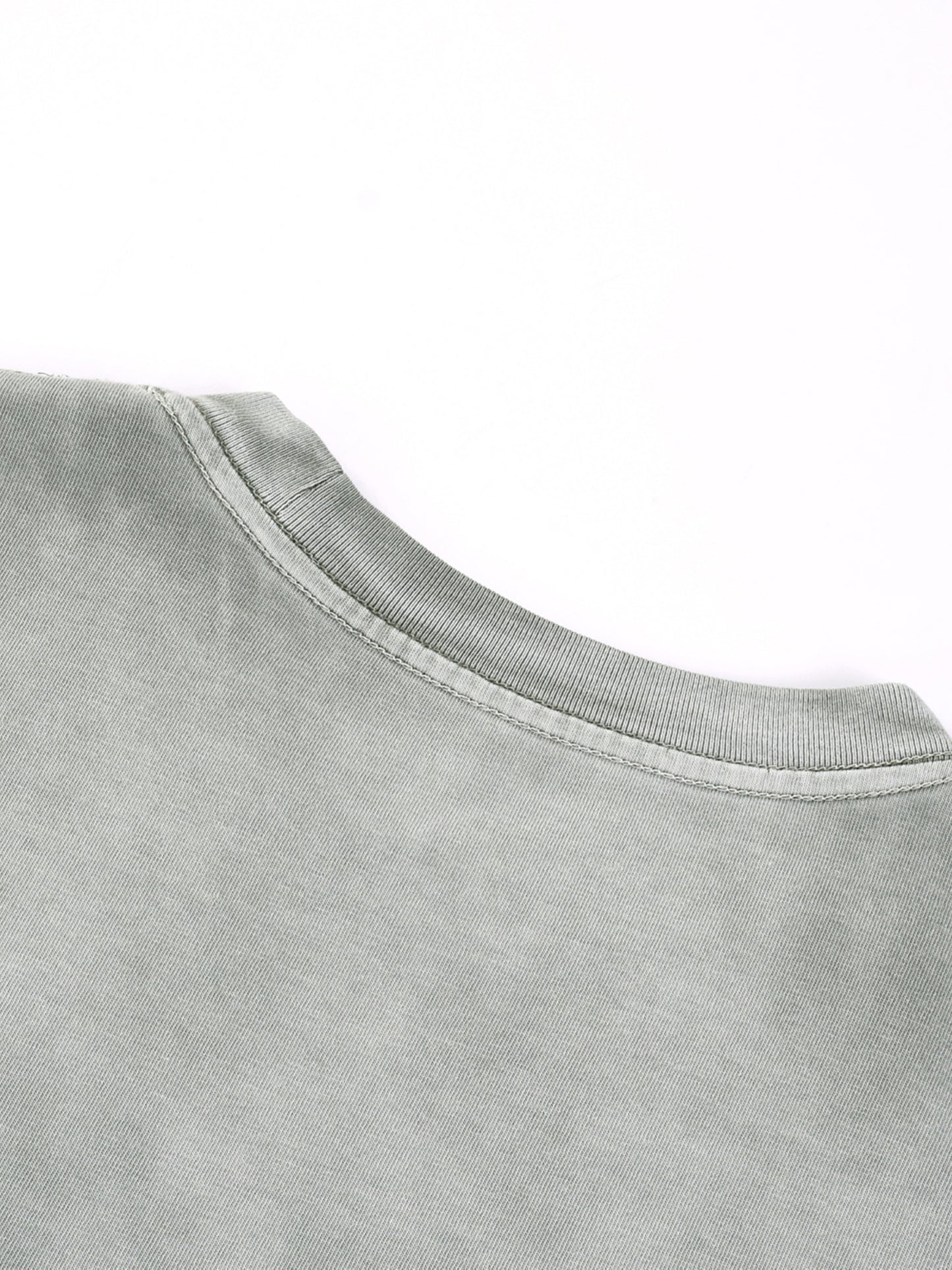 “I” Shaped Monkey Washed Drop Shoulder T-Shirt
