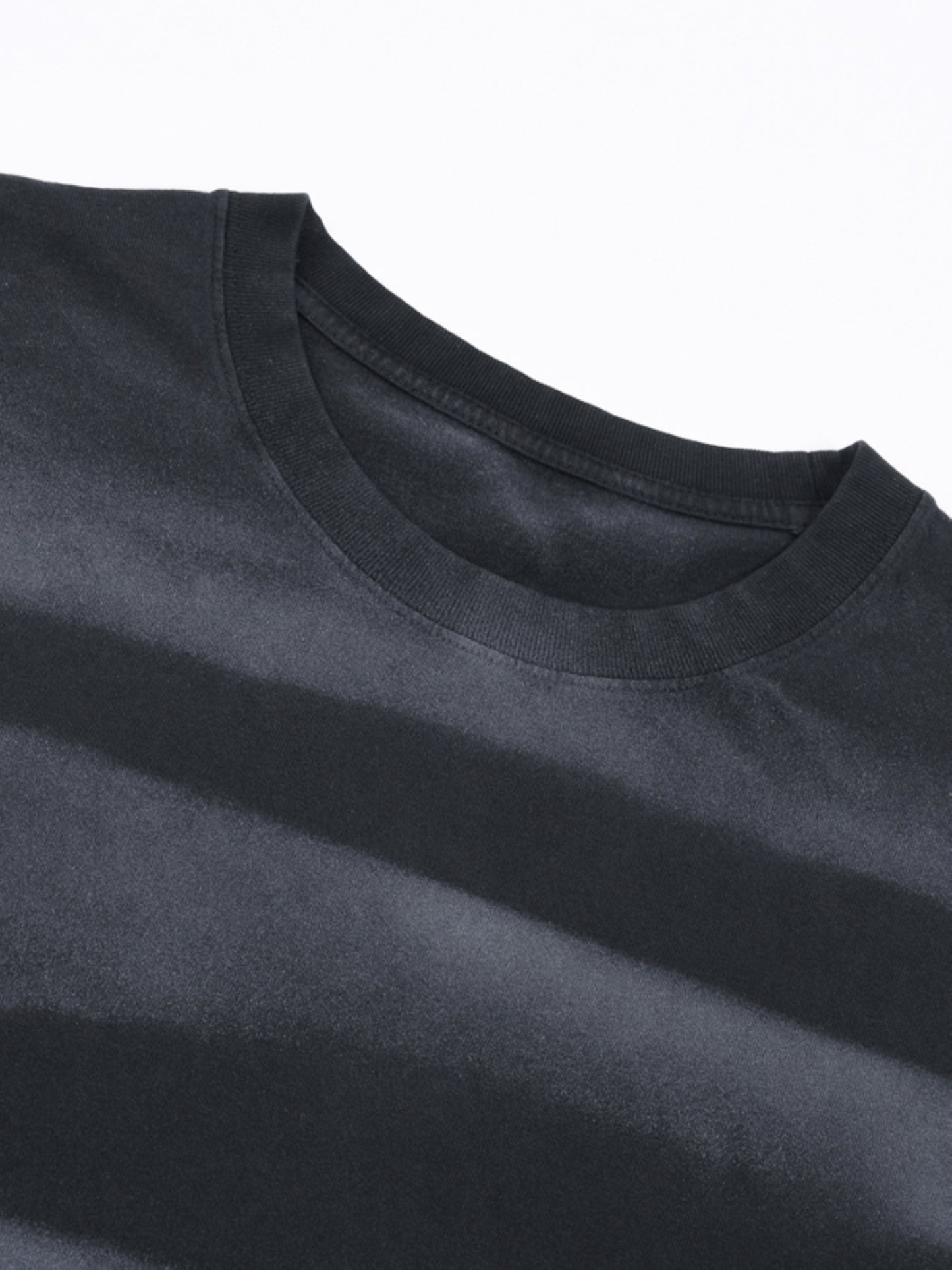 Irregular Stripe Frayed Monkey Washed T-Shirt