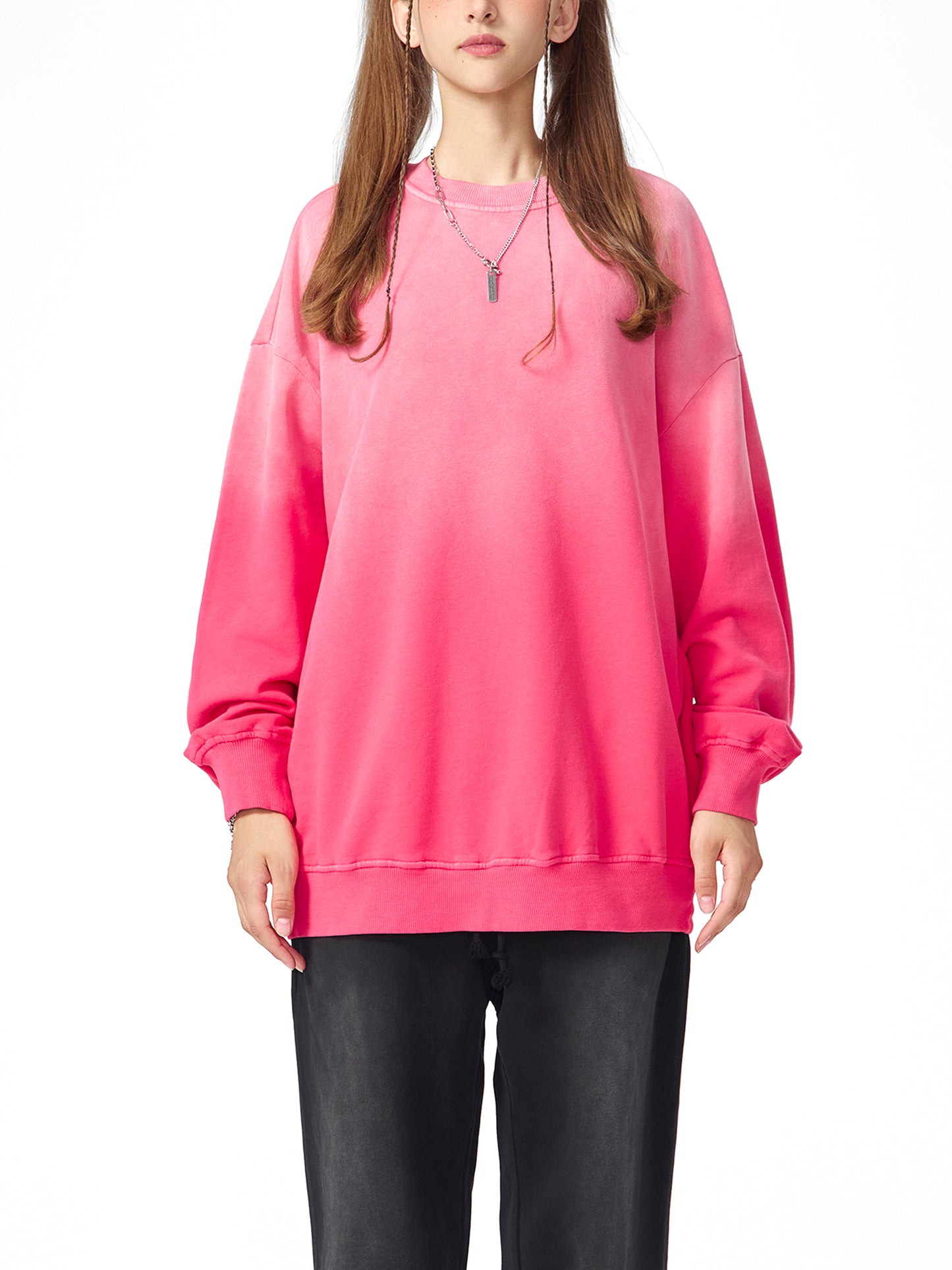 Handcrafted Monkey Wash Drop-Shoulder Sweatshirt