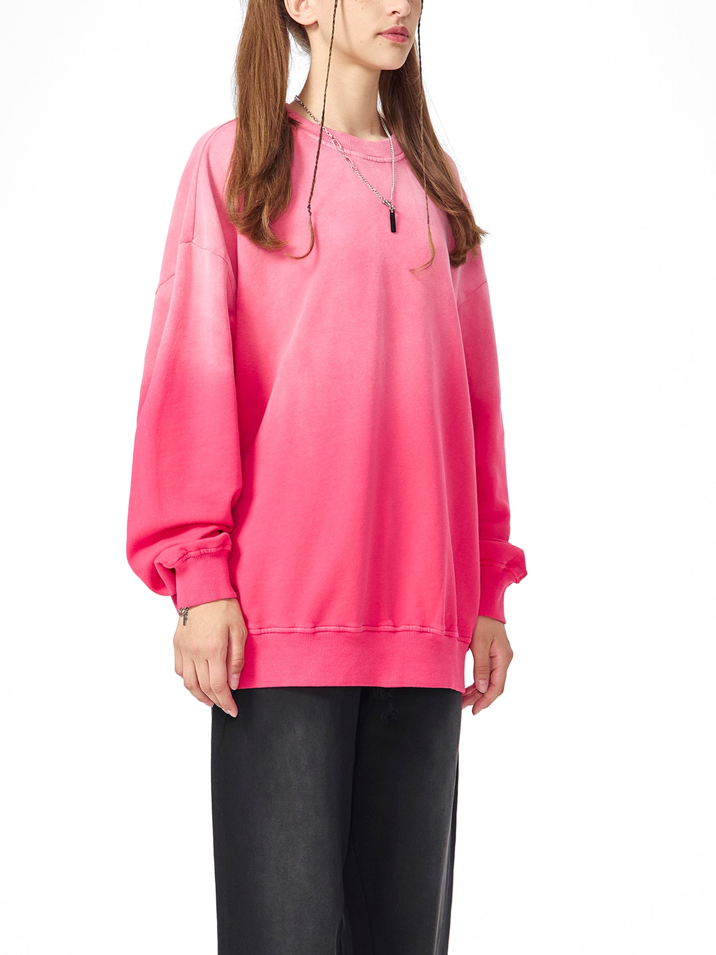 Handcrafted Monkey Wash Drop-Shoulder Sweatshirt