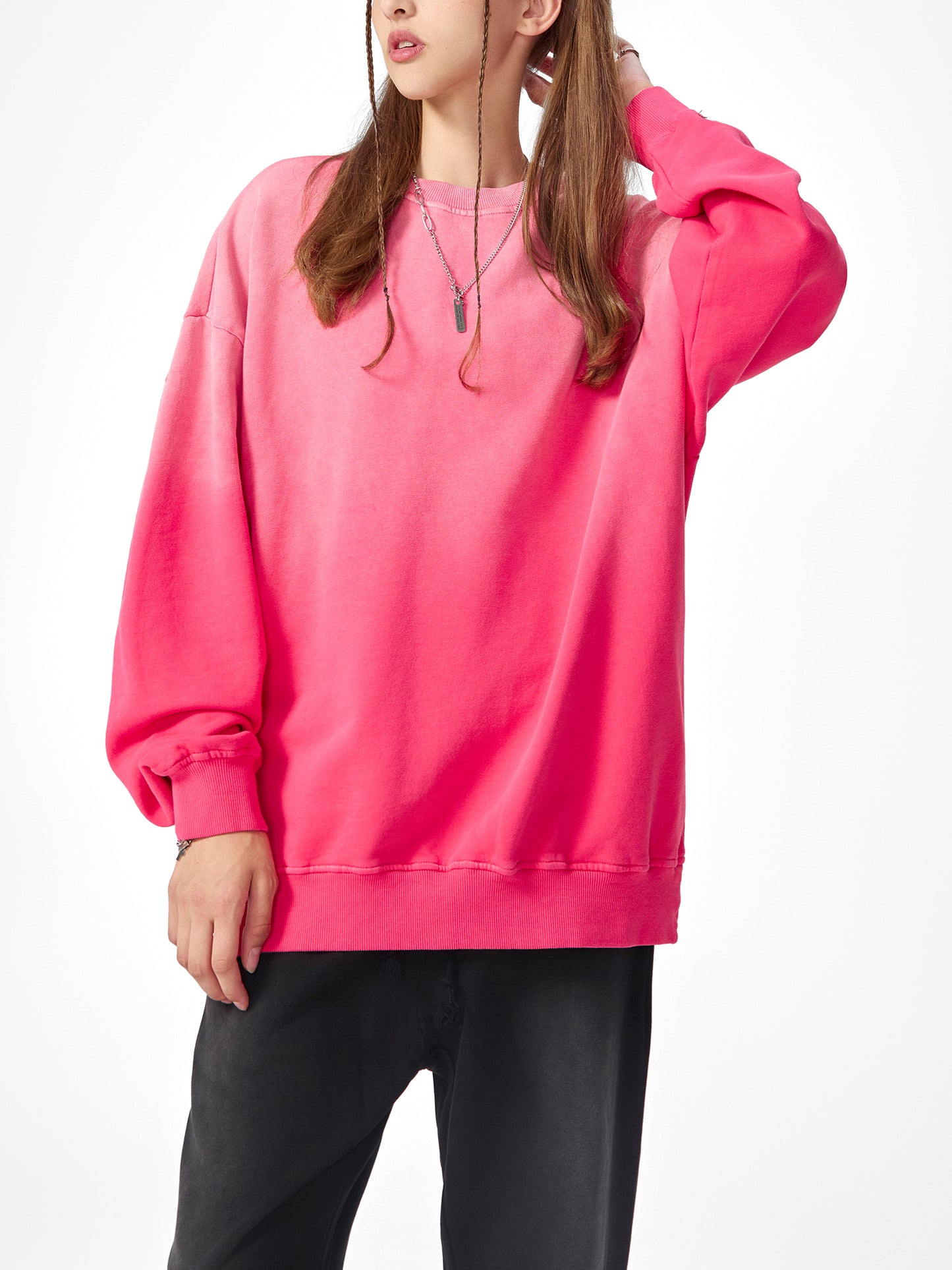 Handcrafted Monkey Wash Drop-Shoulder Sweatshirt