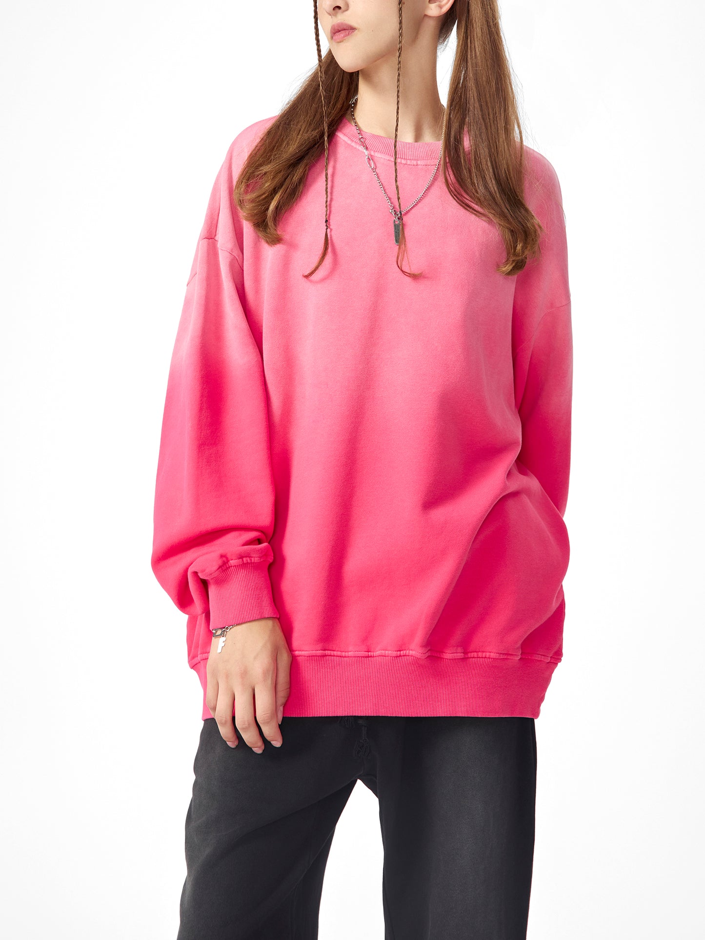 Handcrafted Monkey Wash Drop-Shoulder Sweatshirt