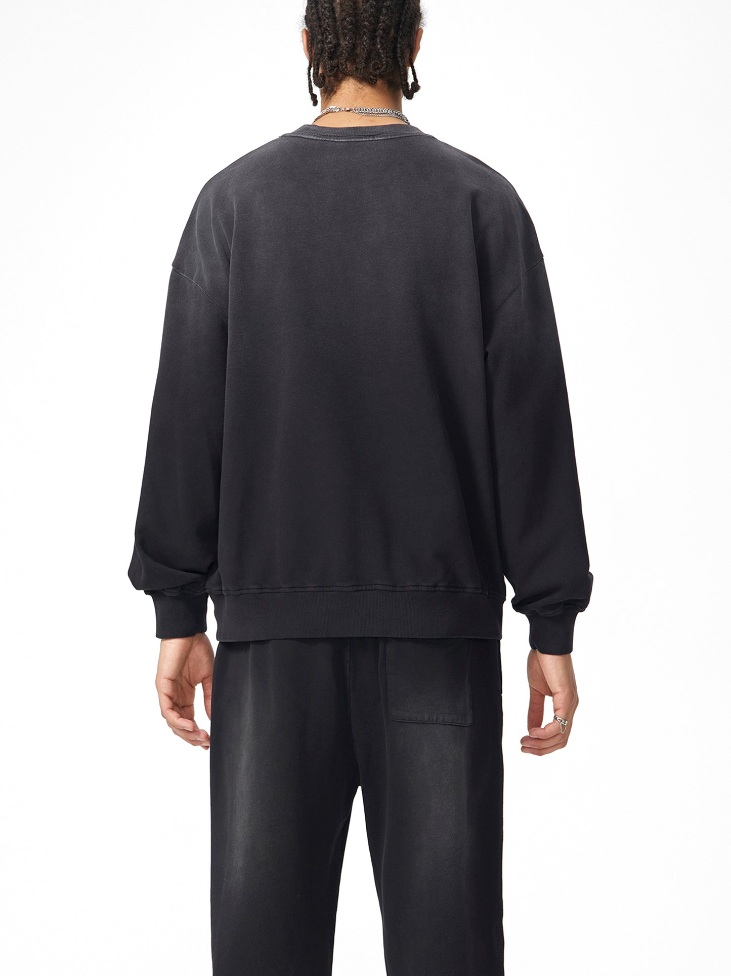 Handcrafted Monkey Wash Drop-Shoulder Sweatshirt