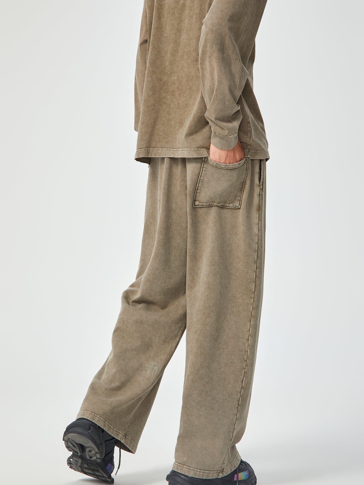 Acid Wash Straight Leg Pants