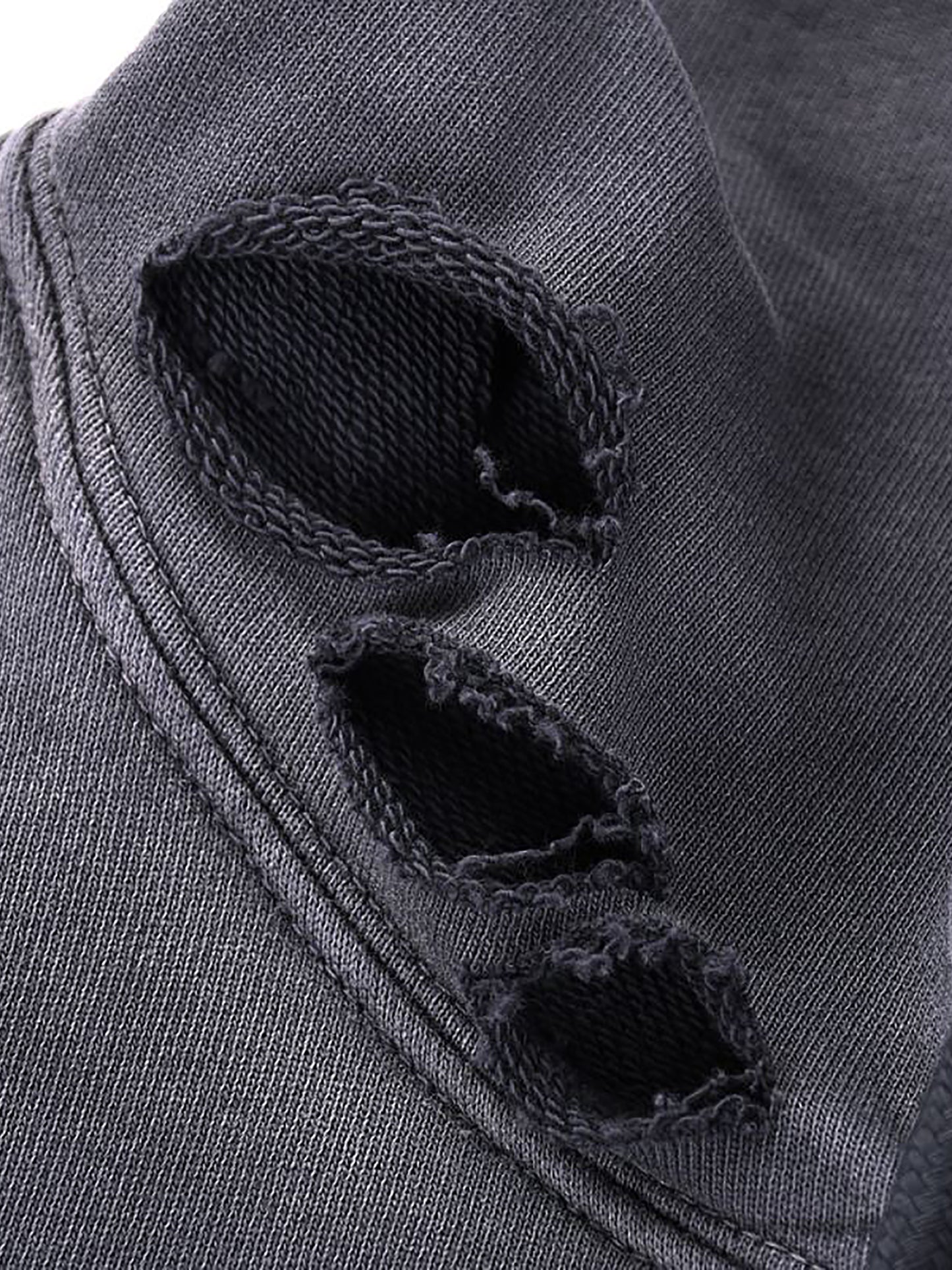 Heavyweight Pure Cotton Hand-Frayed Monkey Washed Hoodie