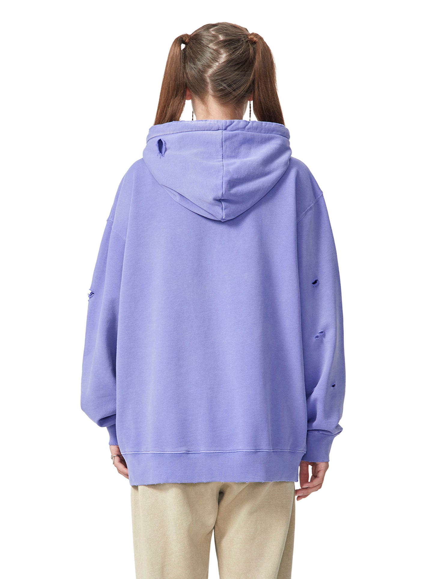 Heavyweight Pure Cotton Hand-Frayed Monkey Washed Hoodie