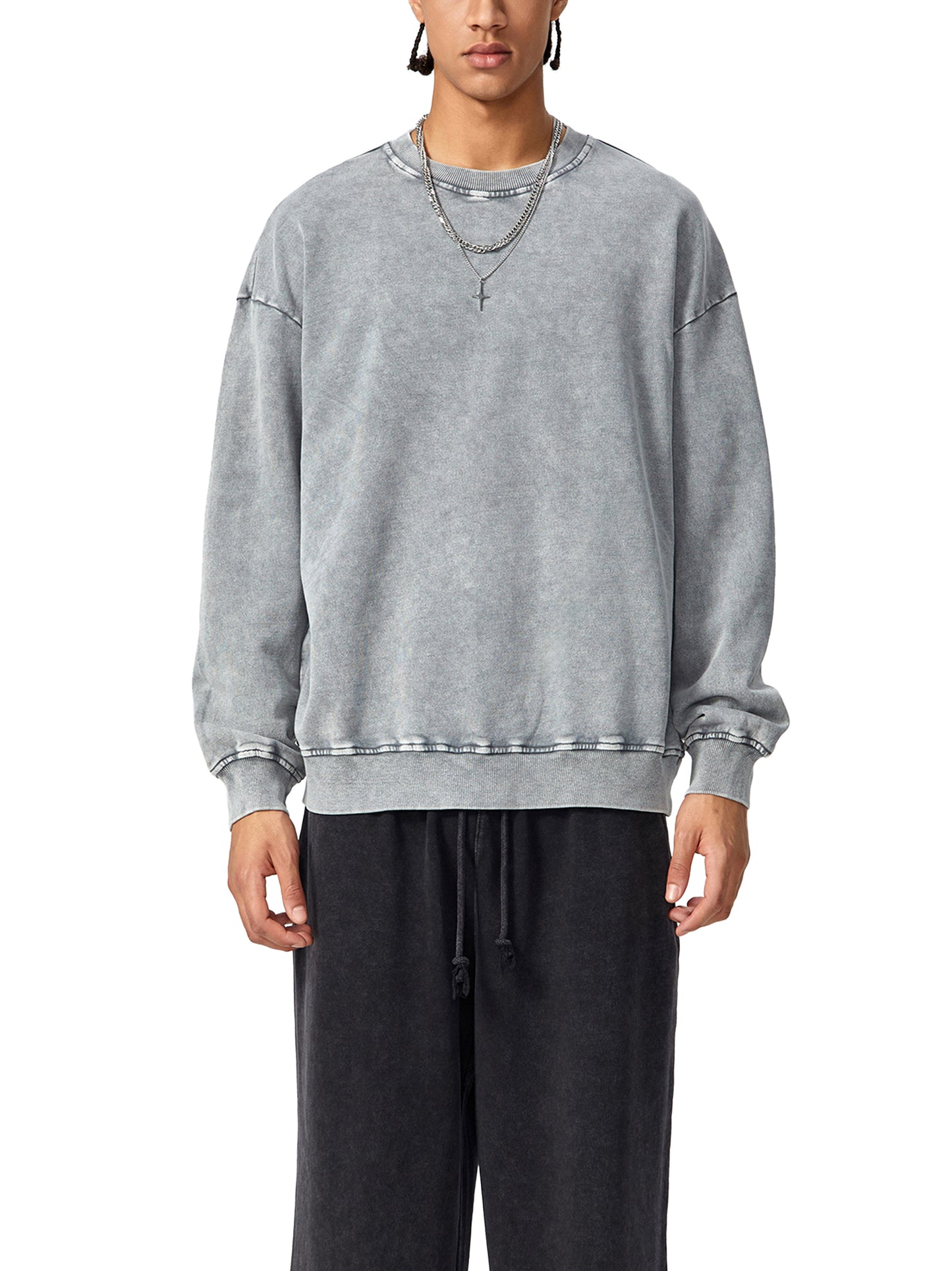 Acid Wash Oversize Sweatshirt