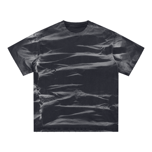 Irregular Stripe Frayed Monkey Washed T-Shirt
