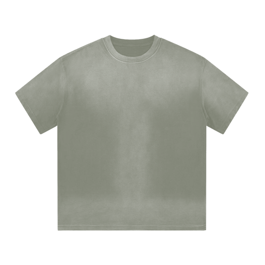 “I” Shaped Monkey Washed Drop Shoulder T-Shirt