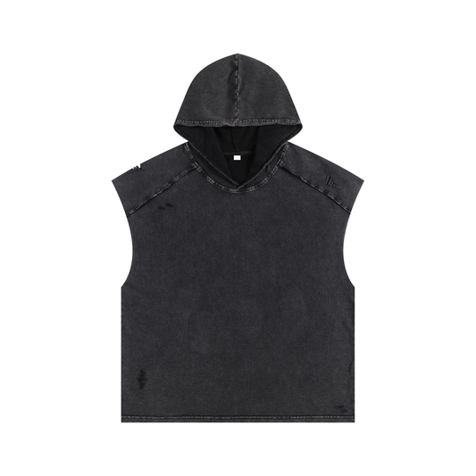 Snow Washed Boxy Hooded Tank Top