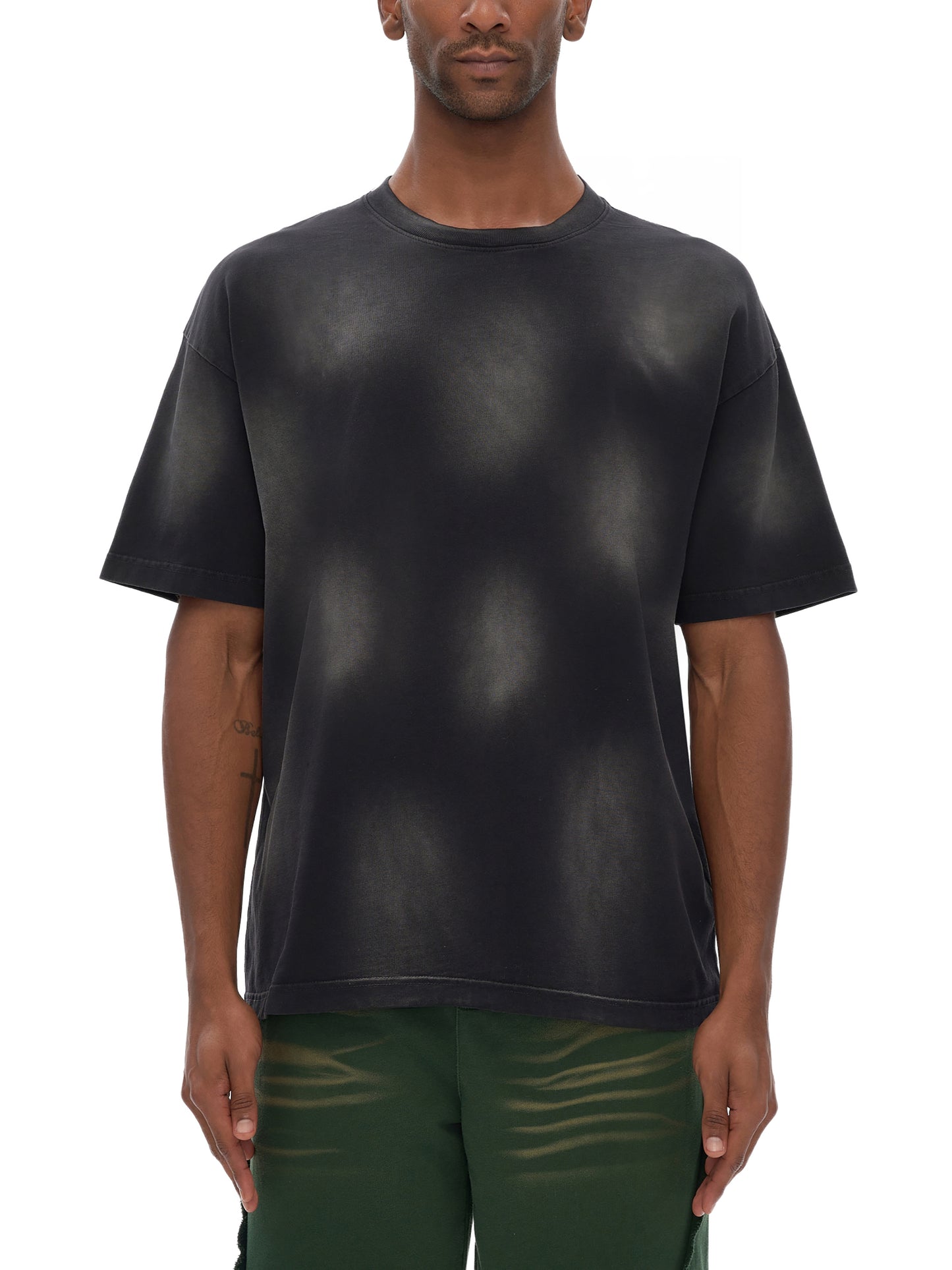 Monkey Washed Dotted Drop Shoulder T-Shirt